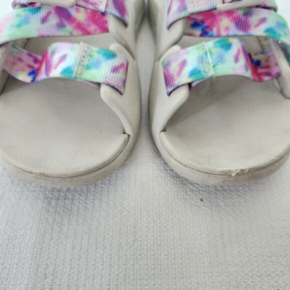 Chaco Girls Youth Size 1 Tie Dye Slide Sandals Chillos Slip On Sport Comfort  - - Picture 6 of 8